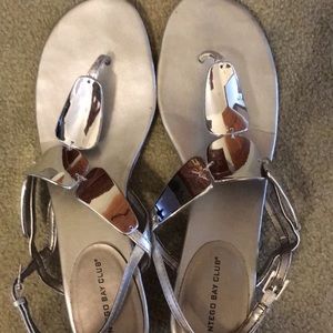 Montego Bay Club silver sandals, size 10